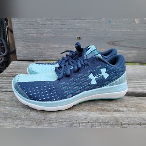 Under Armour Kids Sneakers - Navy and Aqua